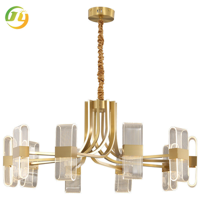 Il classico semplice di lusso nordico dell'oro ha condotto il candeliere della luce del pendente per la camera da letto della sala da pranzo del salone