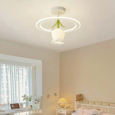 Plafoniera del giglio LED della crema della valle di senso di progettazione per la camera da letto del salone