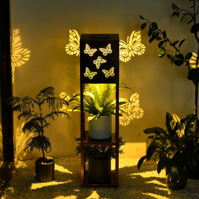 Luce impermeabile all'aperto solare del giardino del supporto di fiore della villa del giardino della luce della proiezione della farfalla