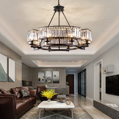 Americano moderno LED Crystal Chandelier Simple Atmosphere Hall Light a doppio scopo d'attaccatura di lusso
