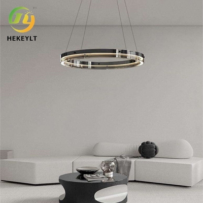 Luce creativa moderna del pendente di vetro LED di stili del candeliere rotondo minimalista del salone