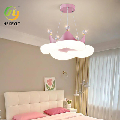 Nordic Cream Wind Lampada della stanza dei bambini Corona LED Lampada pendente della camera da letto