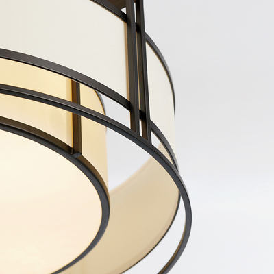 Moderno semplice pendente circolare luce soggiorno camera da letto sala da pranzo tessuto lampadario