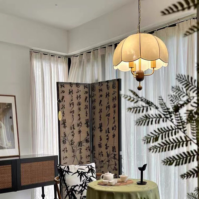 Lampada per pendenti in tessuto vintage francese Sala da pranzo Camera da letto Stile tessuto Lampada da tavolo Bar