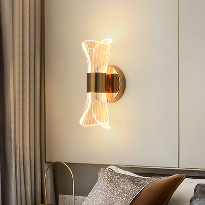 Moderno LED Acrilico Metallico Trasparente Streamer Lampada da Parete Per Camera Da Letto Corridoio Soggiorno