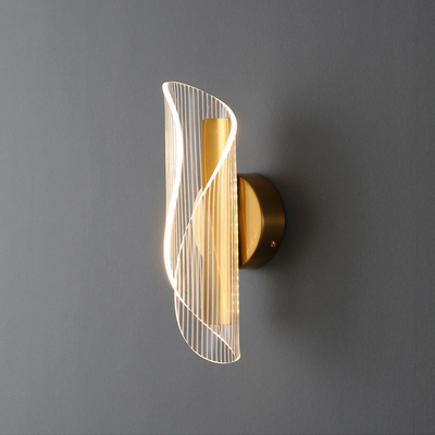 JYLIGHTING Moderno semplice LED Streamer Parete luce Acrilico Metallo trasparente per il corridoio della camera da letto