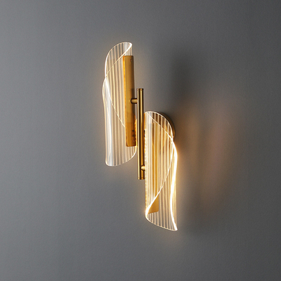 JYLIGHTING Moderno semplice LED Streamer Parete luce Acrilico Metallo trasparente per il corridoio della camera da letto