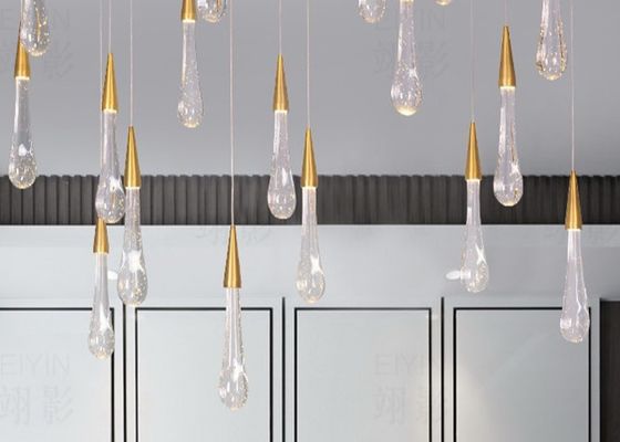 Goccia di acqua Crystal Drop Lamp moderno del LED per la barra creativa del ristorante