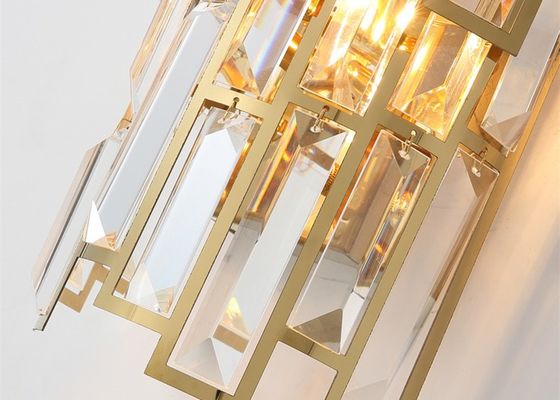 Oro principale lustro dell'interno fissato al muro Crystal Sconce Lights di 230*500mm