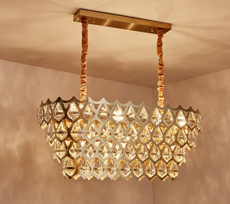 Candeliere di lusso contemporaneo moderno Lampfor del supporto a livello LED della luce di Crystal Dimmable Temperature Adjustable Ceiling