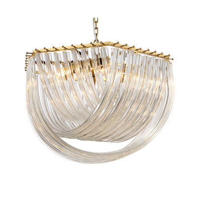 Colore dell'oro della decorazione di Crystal Pendant Light Lamps Modern dei candelieri della metropolitana di vetro