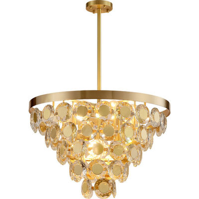 Luce dell'interno di acciaio inossidabile Crystal Chandelier dell'oro della decorazione E14