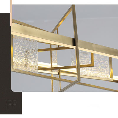 LED Tan Hardware Plating dorata + luce moderna del pendente del metallo geometrico acrilico