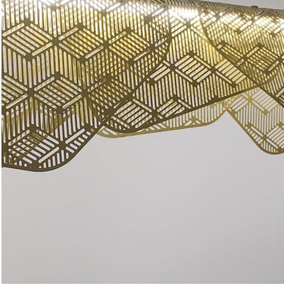 Luce del pendente di Champagne Gold Metal Mesh LED moderna per la casa