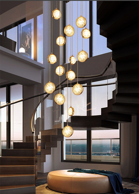 Hotel dell'interno Crystal Pendant Light Height moderno della sala d'esposizione 300cm