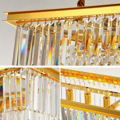 Pendente moderno decorativo dell'interno Crystal Ceiling Lights Gold L90*W35*H50cm