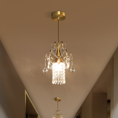 Appartamento su ordinazione Crystal Gold Pendant Light moderno D23*H30cm