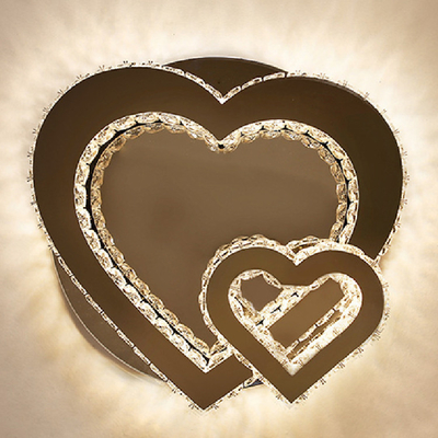 Camera da letto romantica dell'interno Crystal Pendant Light Heart Shape moderno